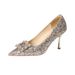 2025 New High-End Champagne-Colored High Heels, Super Elegant Sequin Stilettos With Rhinestones, Wedding Shoes For_vogvips.com