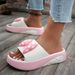 Women's Trendy Platform Sandals with Bows Versatile Stylish Outdoor Wear Shoes for Export And Cross Border Wholesale_vogvips.com