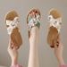 Floral Three-Flower One-Strap For Women Summer Outdoor Fashion Wear-Resistant Non-Slip Cross Strap Flat Beach Women's_vogvips.com