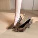 Microfiber Leopard Print High Heels Widened Large Size Thin Heel Pointed Sexy Daily Commuter Work Shoes_vogvips.com
