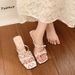 Summer's Hottest Trend: Floral Square-toe Bow Sandals For Women. These Versatile, Slim-heeled Sandals_vogvips.com