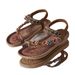 Floral Rhinestone Bohemian Style Flat Sandals For Women Beach Casual_vogvips.com