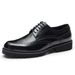 Thick-Soled Height-Increasing Round-Toe Genuine Soft Brogue Carved Glossy Patent Leather Single Shoes For Men_vogvips.com