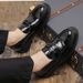 Autumn And Winter Plus-Size Slip-On Glossy Leather Loafers, Business And Wedding Leather Shoes For Men, Trendy Size 48_vogvips.com