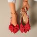 Women's Summer Flat Sole Bow Tie Sandals Plus Size Pointed Toe Open Back Style European American_vogvips.com