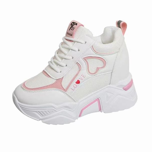 Women's Shoes Invisible Height Enhancing Dad Shoes All Match Platform Thick Soled Student Leisure Sports Smart Single Shoes_vogvips.com