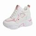 Women's Shoes Invisible Height Enhancing Dad Shoes All Match Platform Thick Soled Student Leisure Sports Smart Single Shoes_vogvips.com