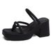 Elegant Chunky-heeled For Petite Women, Summer Outdoor Wear, 2025 New Model, Simple Thong-style, Stylish French_vogvips.com