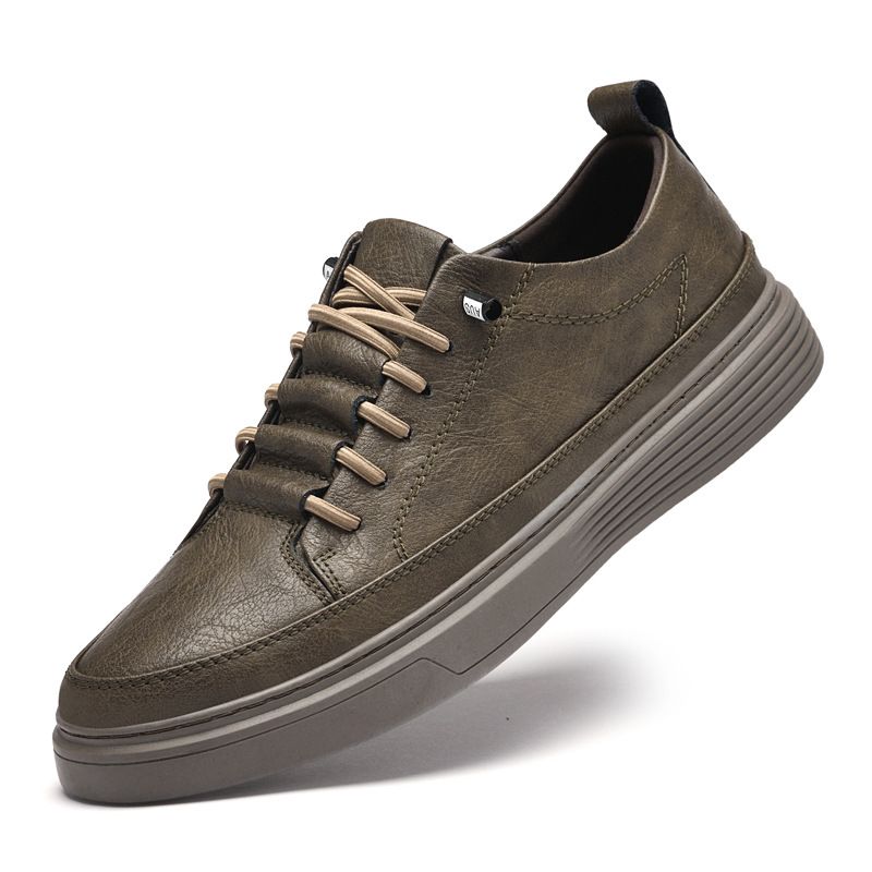 Men's Casual Board Shoes Two-layer Cowhide Comfortable And Breathable Work Men's Shoes_vogvips.com
