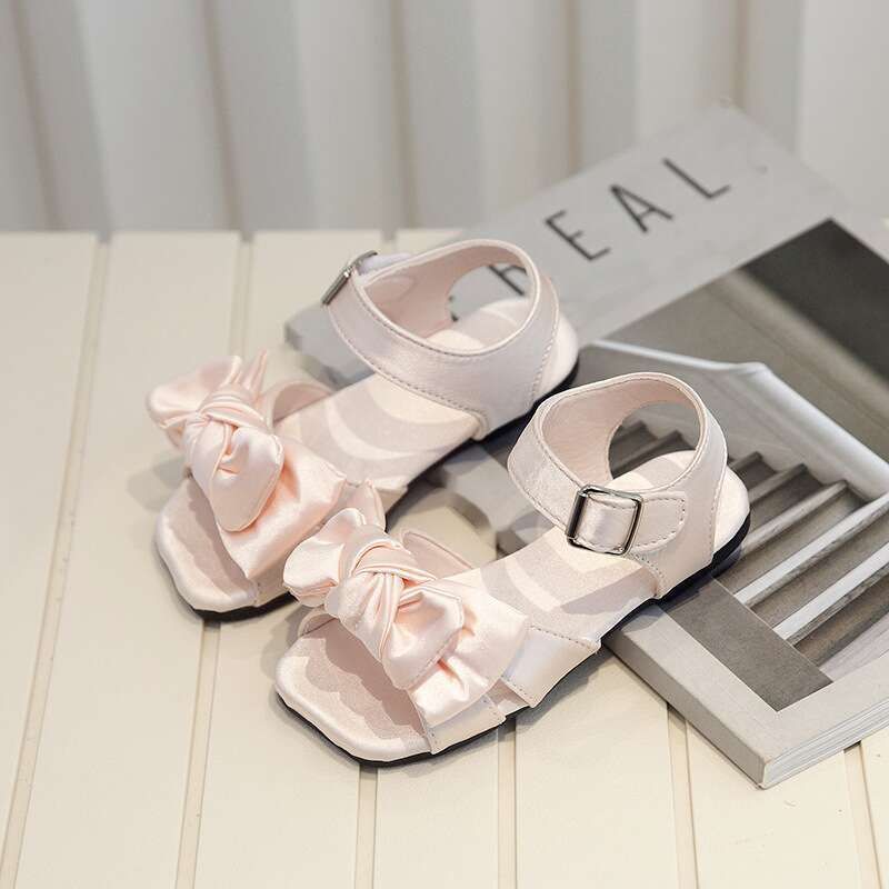 Girls' Summer 2024 New Style Princess Sandals, Satin Square Toe Cool Shoes. Shoe Size 22-30_vogvips.com