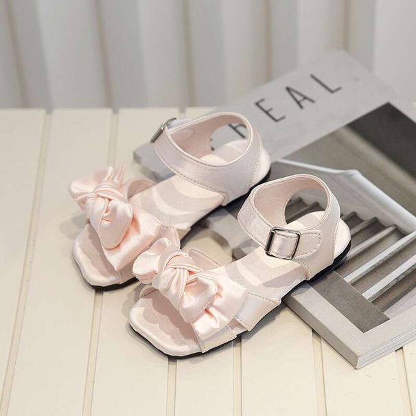 Girls' Summer 2024 New Style Princess Sandals, Satin Square Toe Cool Shoes. Shoe Size 22-30_vogvips.com