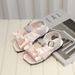 Girls' Summer 2024 New Style Princess Sandals, Satin Square Toe Cool Shoes. Shoe Size 22-30_vogvips.com