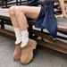 Women's Fashion Winter Boots With Faux Fur Lining, Slip-Resistant Rubber Sole, Round Toe & Buckle Detail, Casual Thick Platform Shoes For Daily Wear_vogvips.com