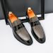 New Fashion Men's British Black Business Casual Loafer Shoes Daily Driving Office Leather Shoes One Foot Pedal Lazy Brown Banquet Dress Wedding Men's_vogvips.com