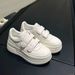 Women's Casual White Sneakers with Velcro round Toe Platform Shoes Height Increasing Autumn/Winter Style Canvas Student Footwear_vogvips.com