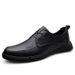 Leather Shoes Dress Casual Shoes Low-top Lace-up Leather Surface Foot Cover Round Head Work Men's Shoes_vogvips.com