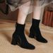 2025 British Style Women's High Heel Martin Boots, Autumn And Winter Large Size Chunky Heel Square Toe Ankle Boots, Plus Size Wome_vogvips.com
