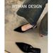 Black Elegant French-style Pointed-toe Sandals For Women, Spring-summer High-heeled Mules, Korean-style Single Shoes_vogvips.com