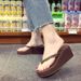 Minimalist Beach High Heel Toe Post Sandals Thick Sole Non-Slip Wedge Flip-Flops For Women Summer Fashion Outdoor Trend_vogvips.com