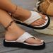 New And Plus Size Women's Platform Thick-Soled Flip-Flops Solid Color Outdoor Beach_vogvips.com