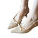 French-style Lace Hollow High-heeled Shoes For Women, With A Thin Heel, Pointed Toe, Closed-toe Design, New_vogvips.com