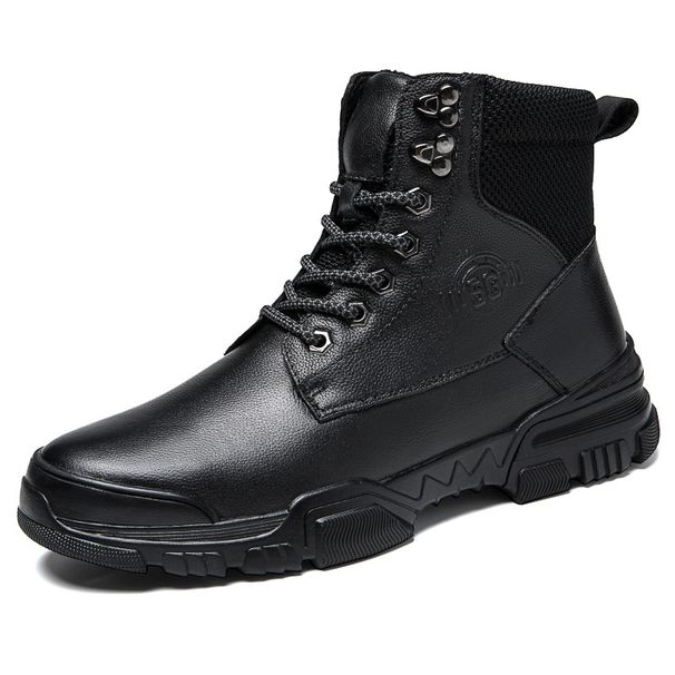 Men's Shoes Invisible Height Increase Men's High-top Martin Boots Retro Tooling Boots Flat Boots_vogvips.com