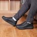 Fitville Men'S Leather Wide Width 2E Slip-On Casual Shoes Lightweight For Swollen Feet With Arch Support Pain Relief_vogvips.com