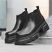 Ärmelfüße Lazy One Pedal Kurze Stiefel Lokomotiven-Stil Herrenstiefel Dicke Sohle Erhöhung Martin Stiefel_vogvips.com