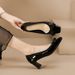 .Leather Sole Nude Color Chunky Pointed-toe High Heel Women's Spring-autumn 26 New Single Shoe_vogvips.com