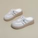 Women's Summer Outer Thick-soled Head-covering Half-slipper, Versatile Casual White Shoe, Breathable Lazy Mule Shoe_vogvips.com