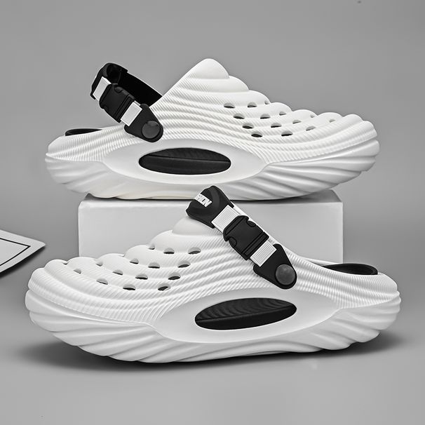 New Couple Models Hole Shoes Summer Women's Beach Lightweight Men's Baotou Waterproof Sandals Slippers Men_vogvips.com