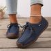 Women's Plus Size Flat Lace-Up Loafers Comfortable Casual Shoes Spring_vogvips.com