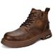 European Warm Series High-top Safety Leather Breathable Casual Versatile British Style Men's Martin Boots Thick-soled Work Shoes_vogvips.com