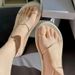 Fairy Style For Women 2024 New Summer Gentle Versatile Toe Post Beach Sandals Non-Slip Slip-On Women's Shoes_vogvips.com