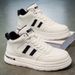 Fall Men's Shoes - Breathable, High-top, White Sneakers, Trendy And Versatile Thick-soled Sports Shoes, Casual Board Shoes, Fashionable Shoes_vogvips.com