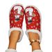 Women's Cozy Fleece-Lined House Slippers - Non-Slip Rubber Sole Winter Shoes With Plush Interior (Blue, Red)_vogvips.com