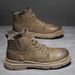 European Warm Series Men' Martin Winter Fleece-Lined Waterproof High-Top Caual Leather Shoe Britih Style Workwear Mid-Top Motorcycle_vogvips.com