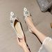 Pointed Single Shoes Female Rhinestone Shallow Mouth One Pedal Temperament Fairy Wind Doudou Shoes Soft Sole_vogvips.com