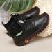 Hand-Sewn Soft-Soled Casual Women's Shoes For Moms, Cow Tendon Sole, Breathable Leather, For Women Aged 40 To 50, Shock-_vogvips.com