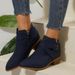 Women's plus Size Chelsea Boots Pointed Toe mid Heeled Ankle Boot with Cross Strap Side Zipper Feature Autumn New Style_vogvips.com