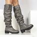ShoeVault Over-the-Knee 2025 Autumn Winter Western Knight Women High Tube Pleated Chunky Heel Retro Square Toe Slip-On Long Boots_vogvips.com