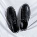 Euro Step 2025 Large Brogue Carved Korean Style Men's Round Toe British Black Leather Shoes 25837-R_vogvips.com