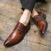 Men's British Style Dress Oxfords Leather Shoes Pointed Toe Brogue Shoes 47 48_vogvips.com