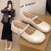 French Flat-bottomed Rhinestone Light-mouth Silver Single Shoes, Female Summer Fairy Style With Skirt One-word Mary Jane Shoes_vogvips.com