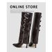 Women's Fashion Side Zip Chunky Heel Boots With Belt Buckle Detail Slim Fit Low Calf Boots For Fall Winter Spring_vogvips.com