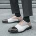 Men's Fashion Brown Brock Carved Men's Shoes Braided Blue Business Derby Shoes Lace-up Genuine Leather British Banquet Dress Wedding Leather_vogvips.com