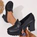 Women's High Heeled Shoes Slip on Chunky Retro Leather plus Size Spring Export_vogvips.com