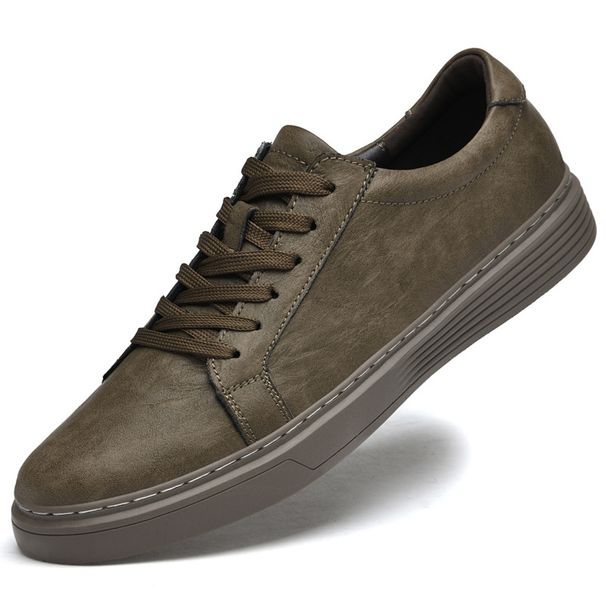 Men's Shoes Board Shoes Men's Cowhide Hollow Breathable Trendy Lace-up Retro Men's Casual Shoes_vogvips.com