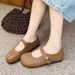 Cameido Soft Bottom Soft Upper Round Toe Mary Jane Shoes For Women Spring Sweet Single Strap Buckle Flats_vogvips.com
