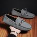 Bean shoes men's fashion casual shoes lazy man slip-on canvas shoes microfiber suede men's shoes_vogvips.com
